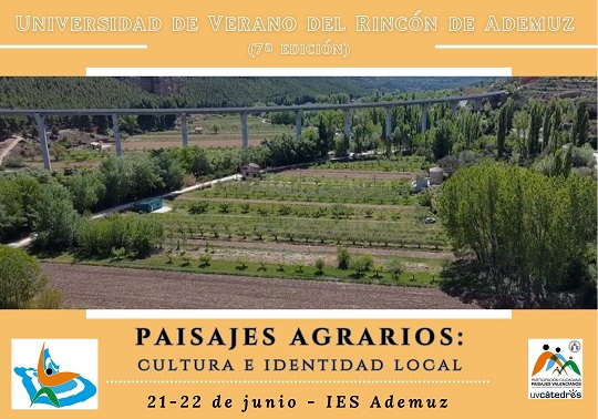 cartell difusión. Imatge de la vega del Rincón de Ademuz. Inclou la data, el lloc y el lema de la edició